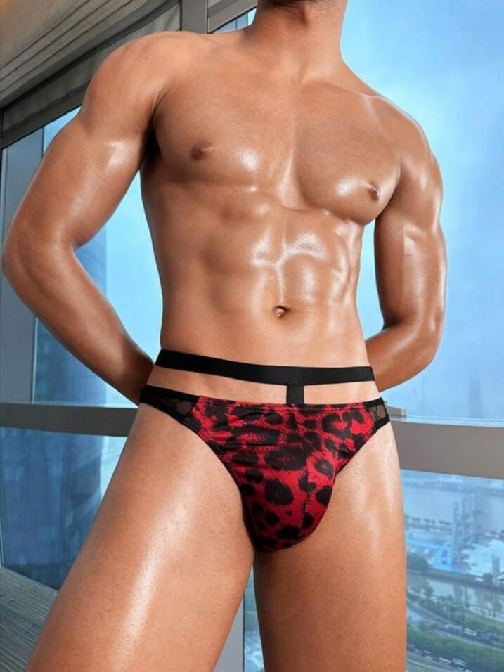 Crimson Wild Cross-Strap Thong